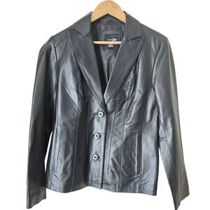 LADIES GENUINE BLACK LEATHER JACKET by EAST 5th, NEW Size S
